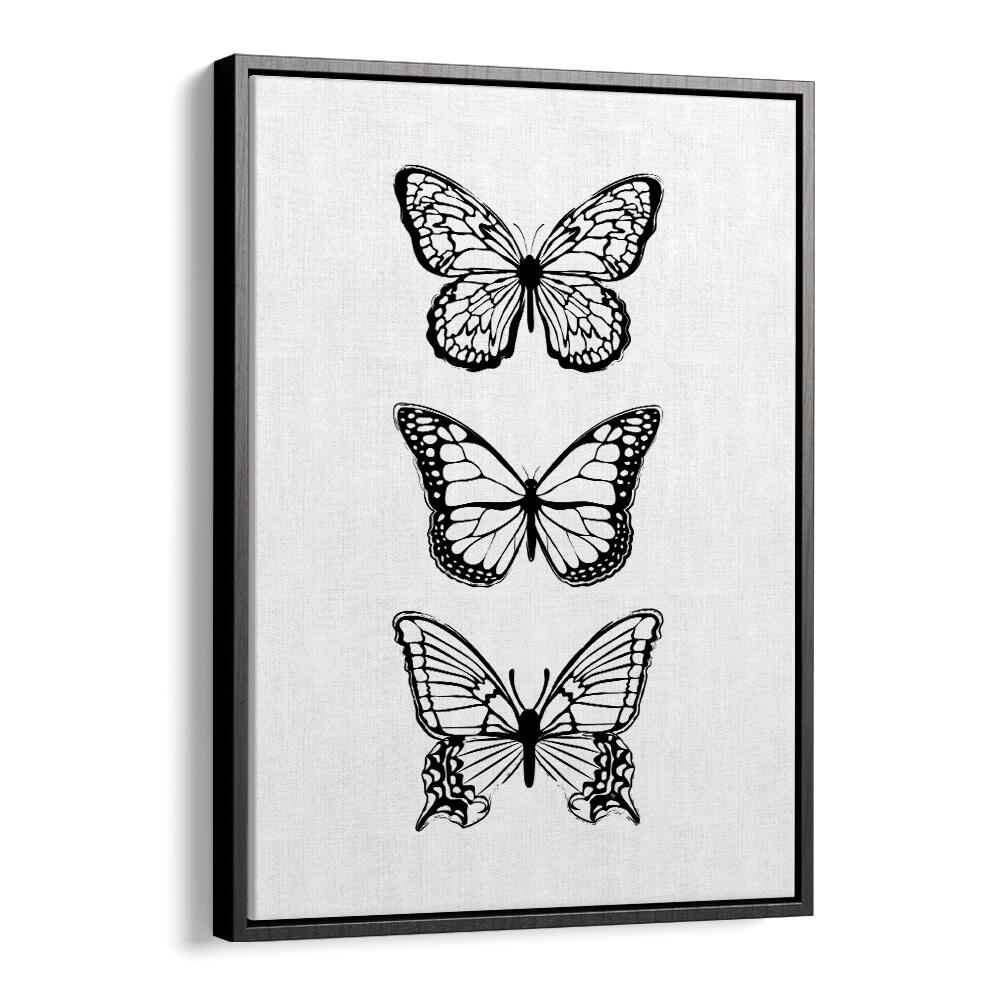 Black Butterflies by Martina Fashion Paintings Fashion Posters in Black Floater Frame