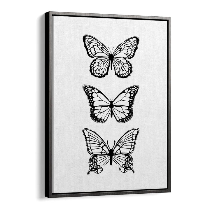 Black Butterflies by Martina Fashion Paintings Fashion Posters in Black Floater Frame