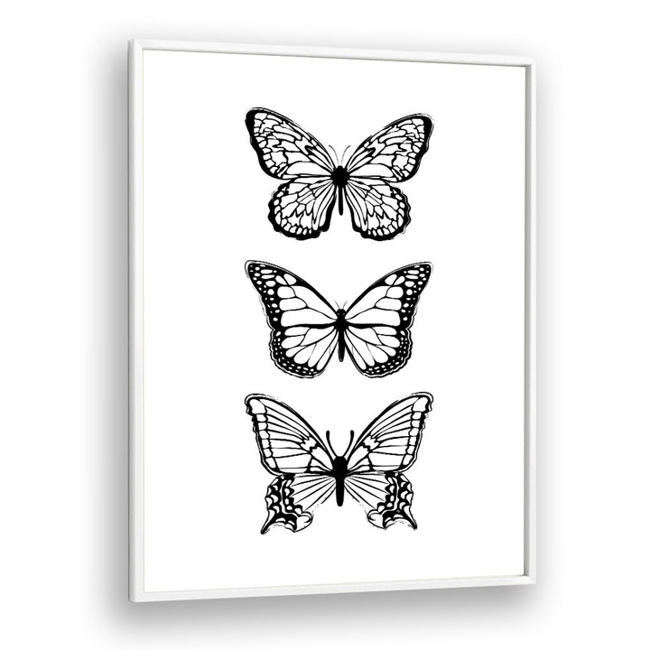 Black Butterflies by Martina Fashion Paintings Fashion Posters in White Plain Frame