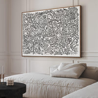 Stylish BLACK DOODLE SET, DOODLE ART PAINTINGS enhancing modern decor with unique artistic designs. Perfect for inspiration!