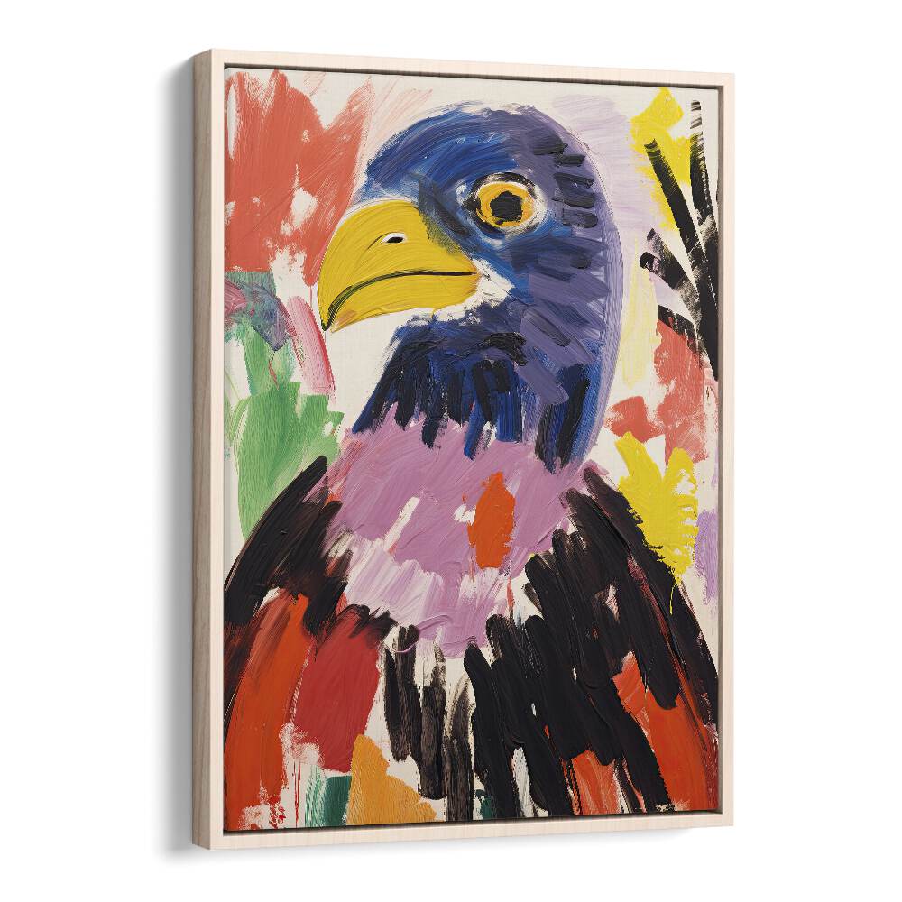 Black Goose  Kids Paintings in Oak Wood Floater Frame