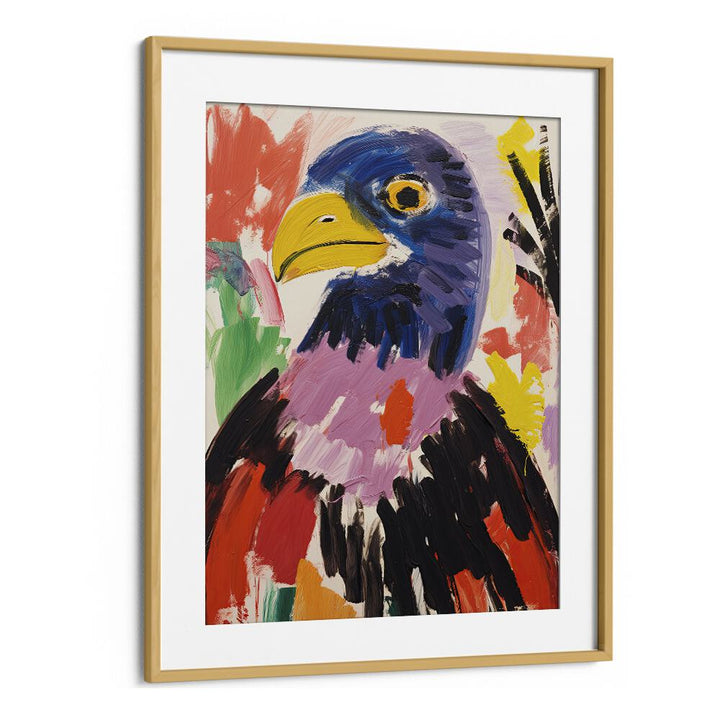 Black Goose  Kids Paintings in Oak Wood Frame With Mount