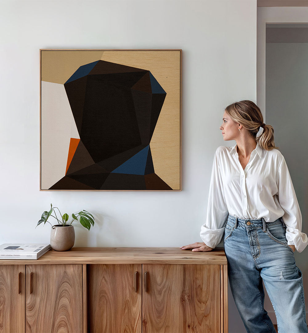 BLACK HEAD I , GEOMETRIC ART PRINTS