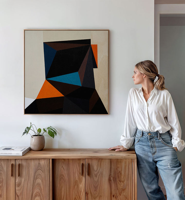 BLACK HEAD II , GEOMETRIC ART PRINTS