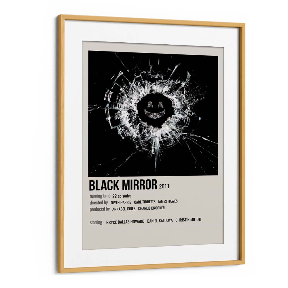 Black Mirror 2011 i Movie Posters in Oak Wood Frame With Mount