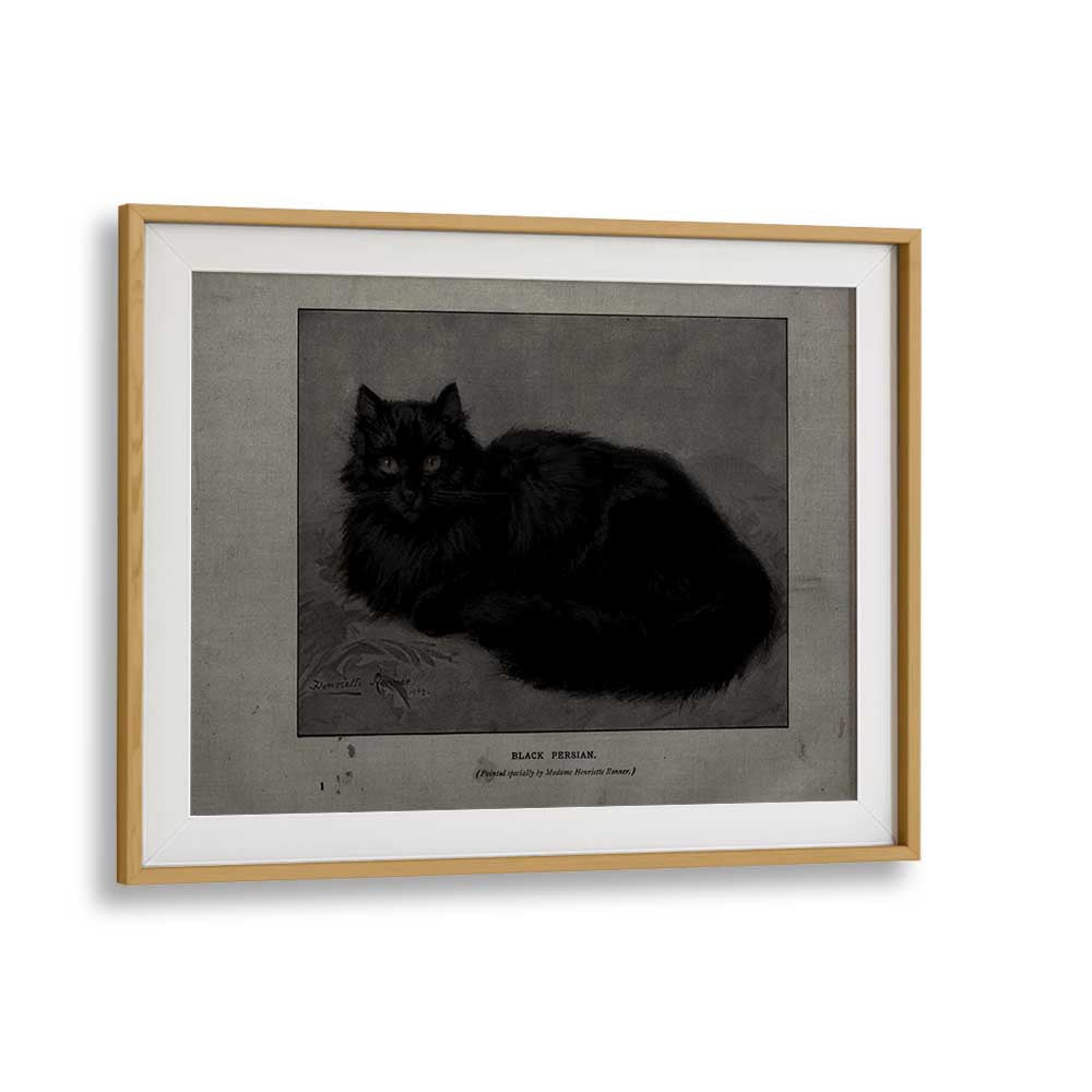 Black Persian Gothic Wall Art Prints in Oak Wood Frame With Mount