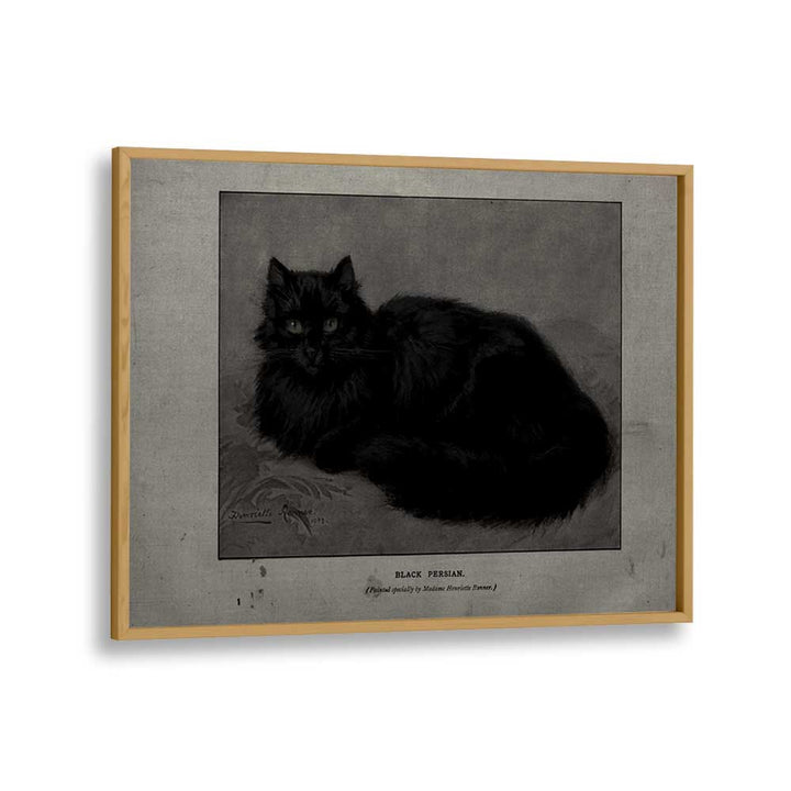 Black Persian Gothic Wall Art Prints in Oak Wood Plain Frame