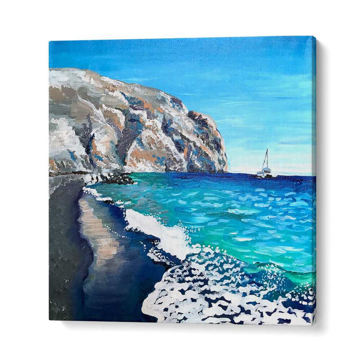 Black Sand Beach By Key And Sea Creative Landscape Artwork in Gallery Wrap