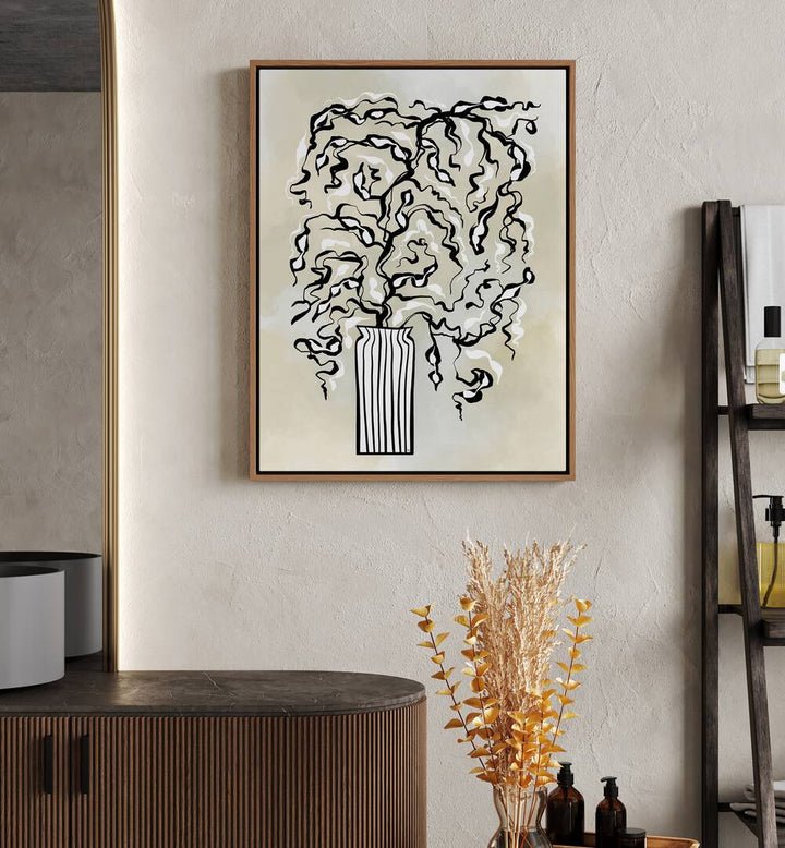 Black Twigs by Martina Botanical Art Prints placed on wall 