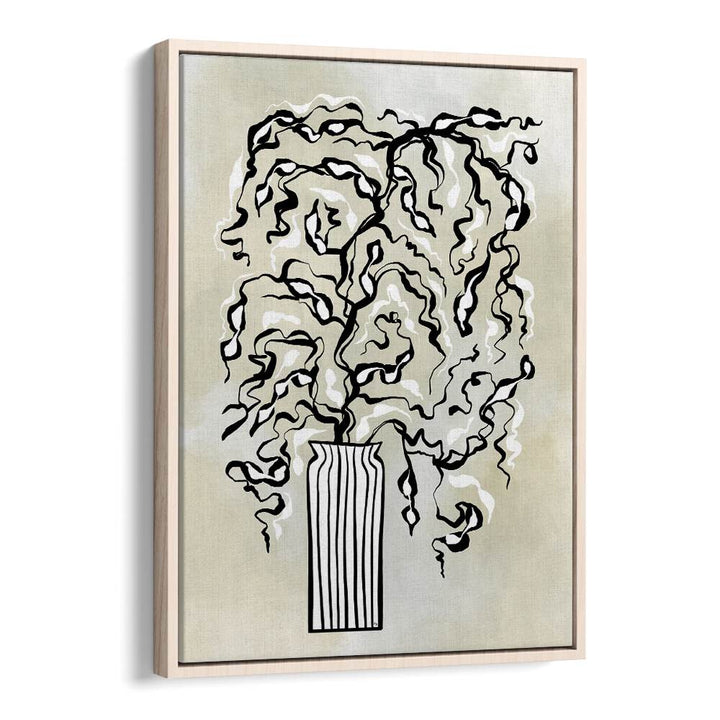 Black Twigs by Martina Botanical Art Prints in Oak Wood Floater Frame