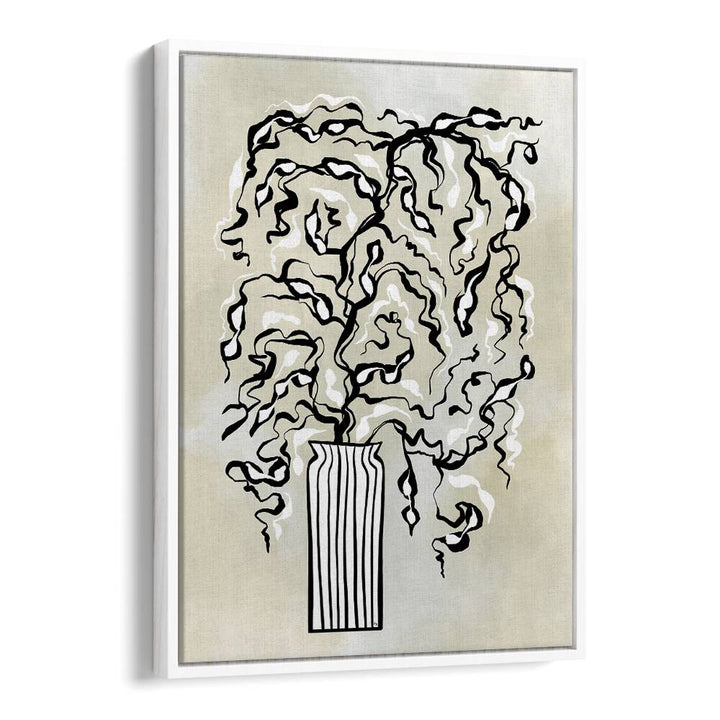 Black Twigs by Martina Botanical Art Prints in White Floater Frame