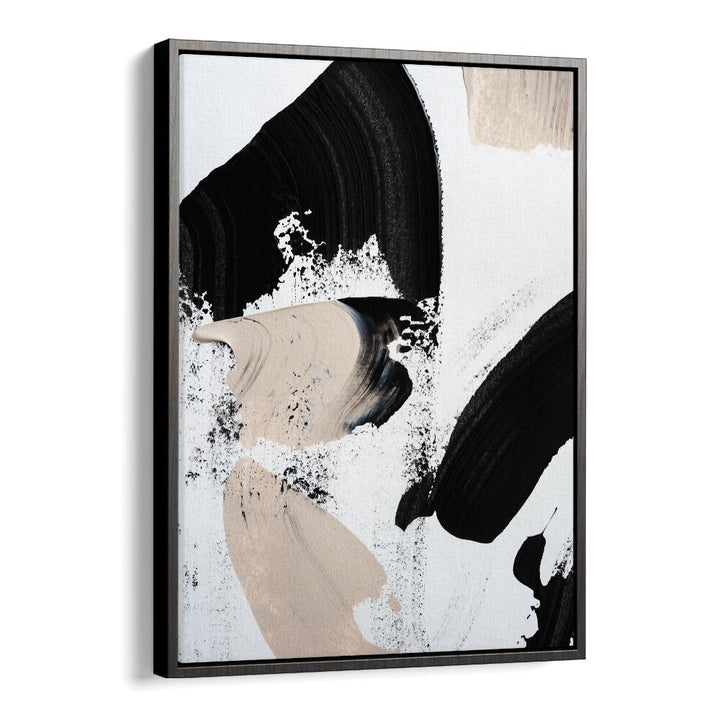 Black and Nude ii by Uplus Me Studio Abstract Art Abstract Paintings in Black Floater Frame