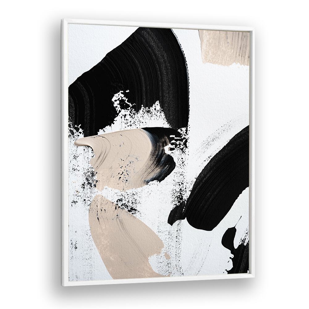 Black and Nude ii by Uplus Me Studio Abstract Art Abstract Paintings in White Plain Frame