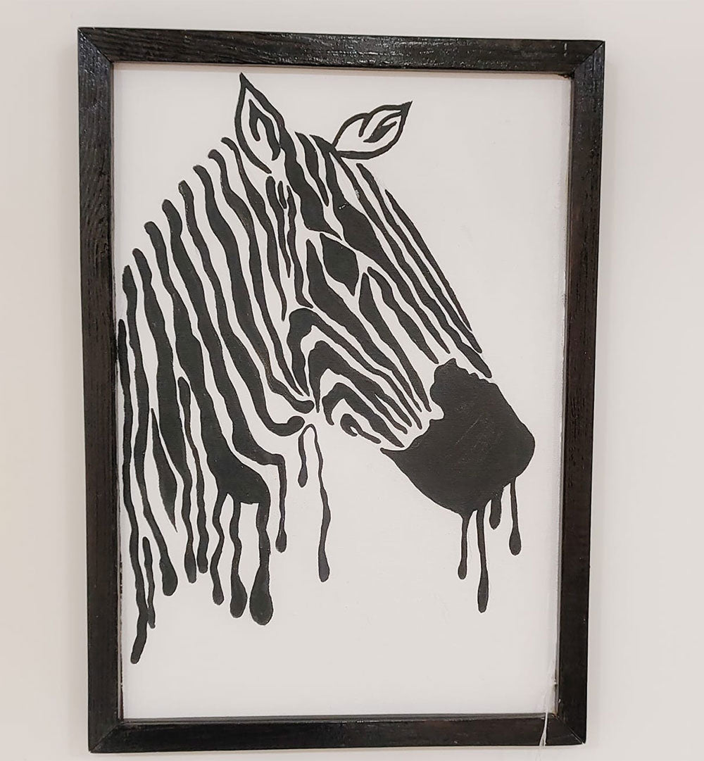 BLACK AND WHITE ANIMAL PRINT , HANDMADE ARTWORKS