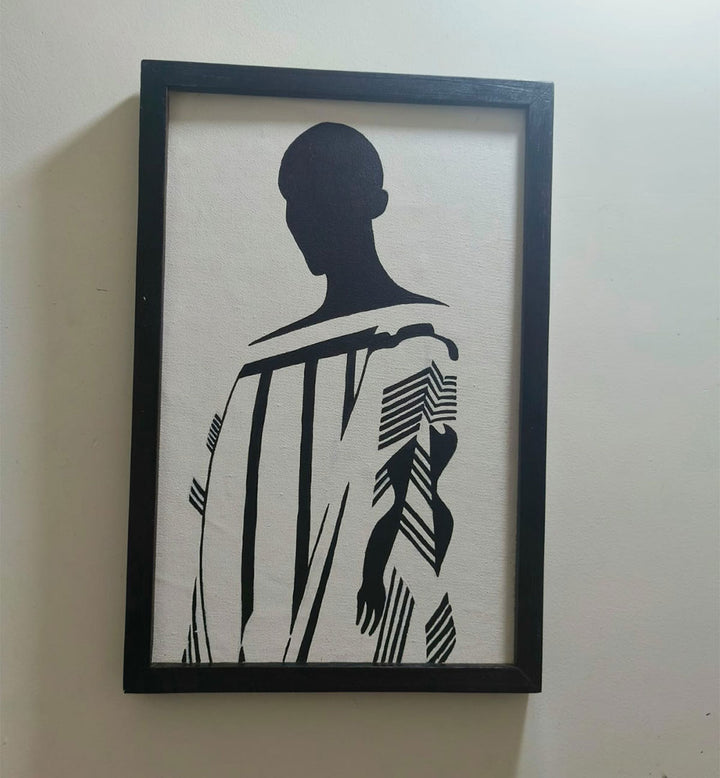 BLACK AND WHITE ECHOES OF ORIGIN , HANDMADE ARTWORKS