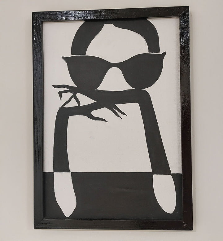 BLACK AND WHITE GLAM LADY , HANDMADE ARTWORKS