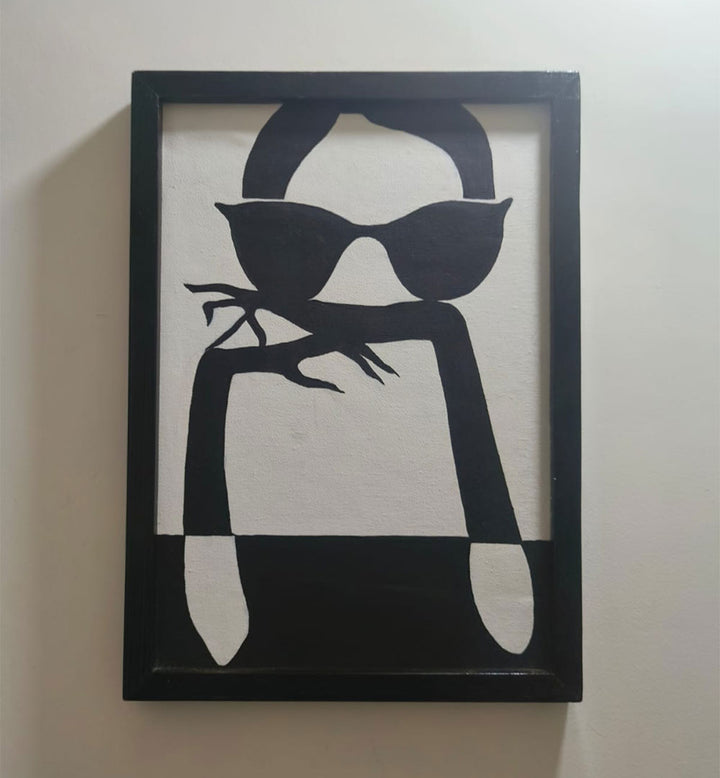 BLACK AND WHITE GLAM LADY , HANDMADE ARTWORKS