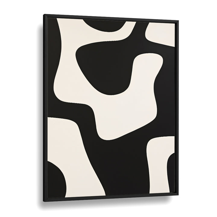 Black and White Pattern Stripes  II Abstract Paintings Abstract Art Prints in Black Plain Frame