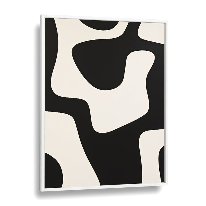 Black and White Pattern Stripes  II Abstract Paintings Abstract Art Prints in White Plain Frame