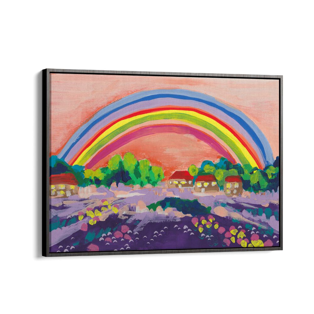 kids painting - COUNTRYSIDE RAINBOW ON ORANGE II BY ANIA ZWARA by Asianmonk
