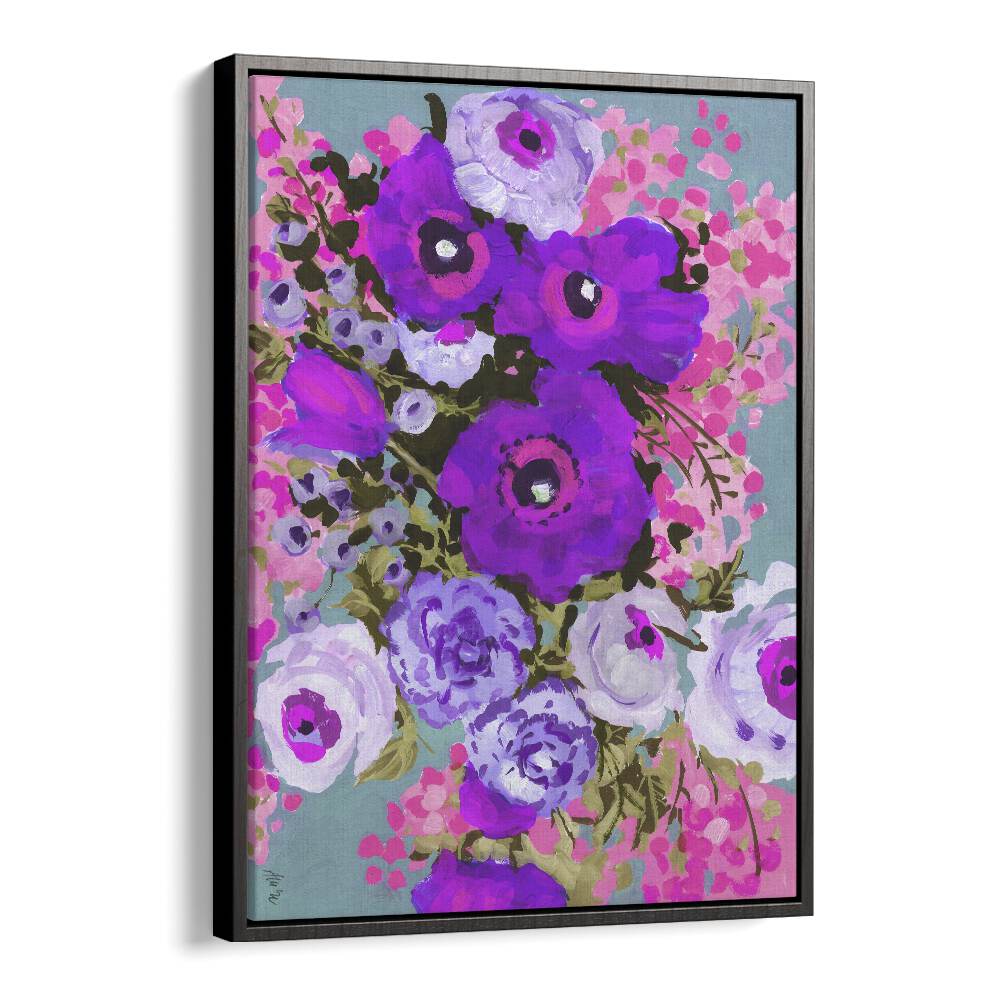 Ania Zwara painting - PURPLE AND ROSE PINK BOUQUET by Asianmonk