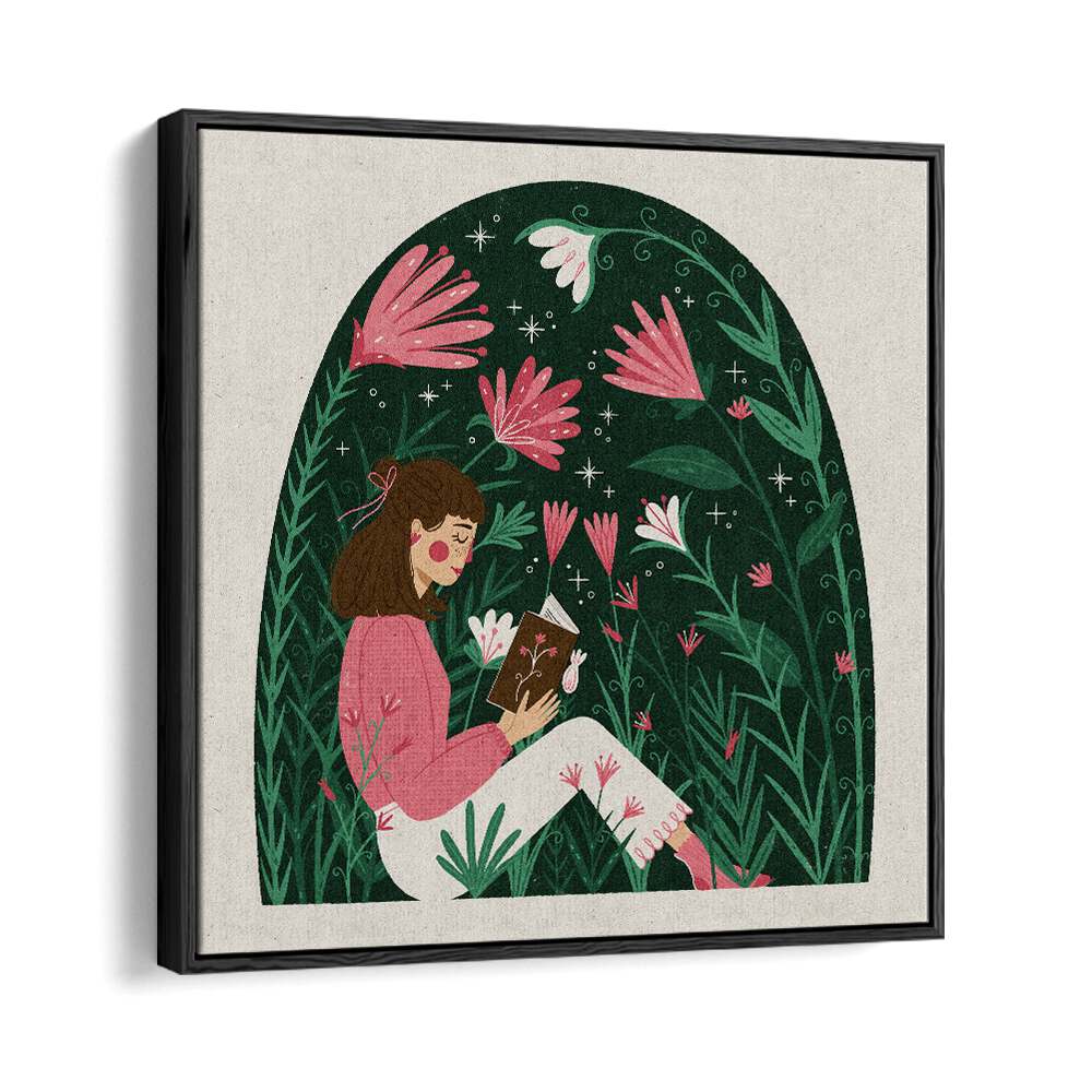 Juliya painting - READING IN A DOME OF PLANTS by Asianmonk