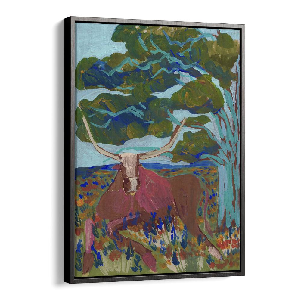 Eleanor Baker painting - TEXAS HILL COUNTRY LONGHORN by Asianmonk