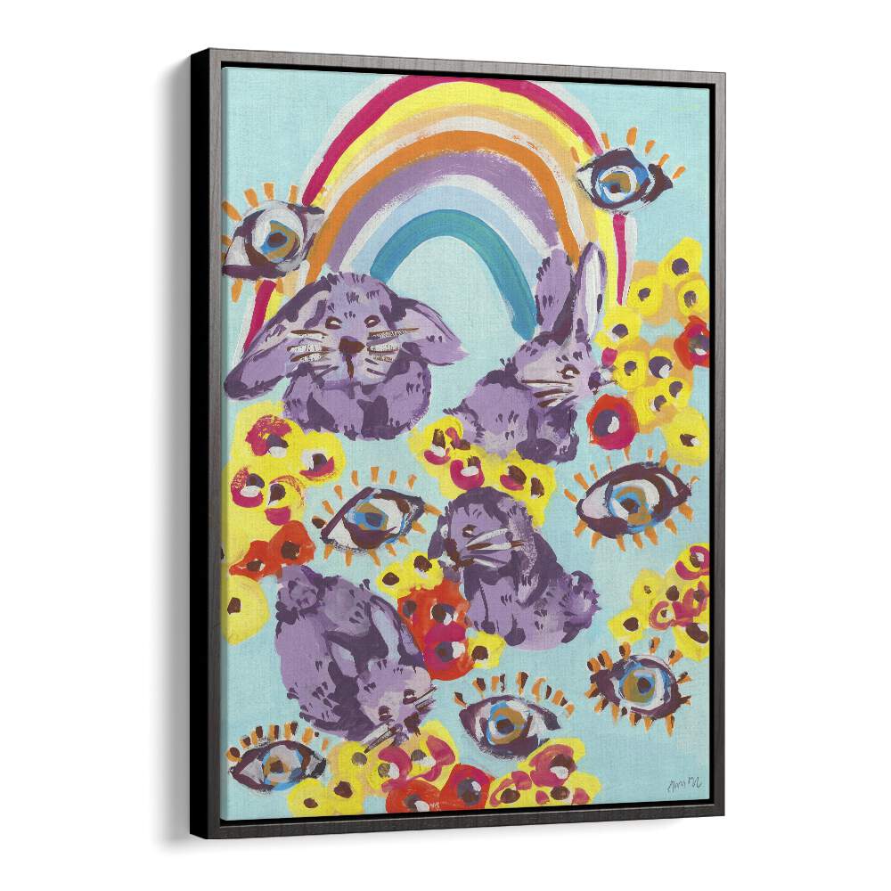 Quotes painting - VIOLET BUNNIES HAVING FUN BY ANIA ZWARA by Asianmonk