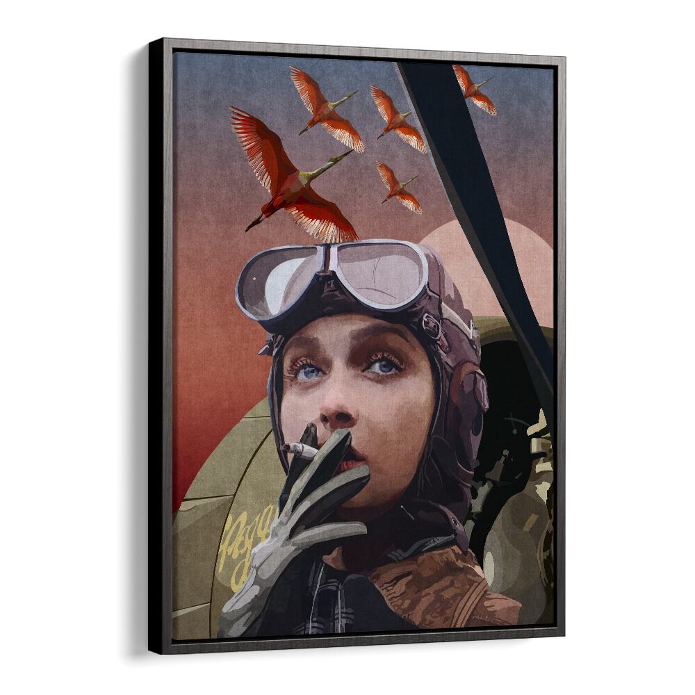 kitchen painting - WOMAN PILOT SMOKE BY EMEL TUNABOYLU by Asianmonk