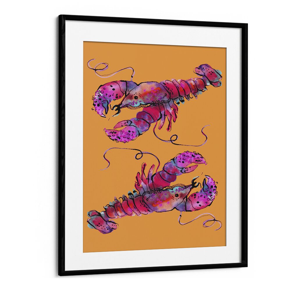 Quotes painting - LOBSTERS ON ORANGE BY ANIA ZWARA by Asianmonk