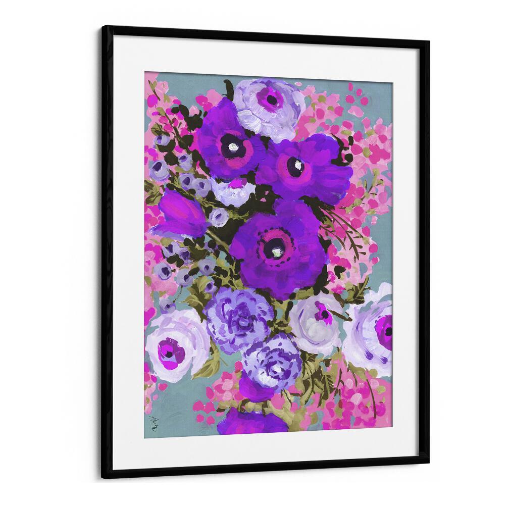 Ania Zwara painting - PURPLE AND ROSE PINK BOUQUET by Asianmonk