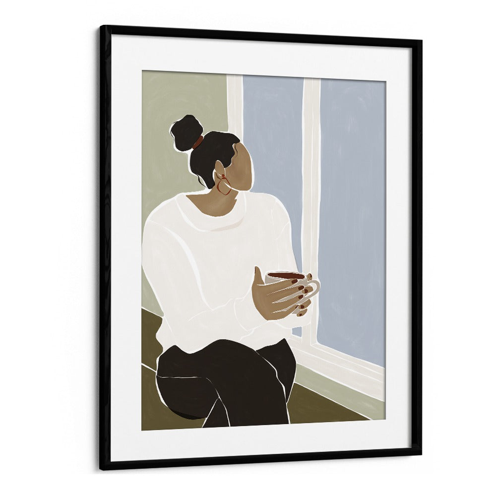 WOMAN ENJOYING A CUP OF TEA ART PRINT