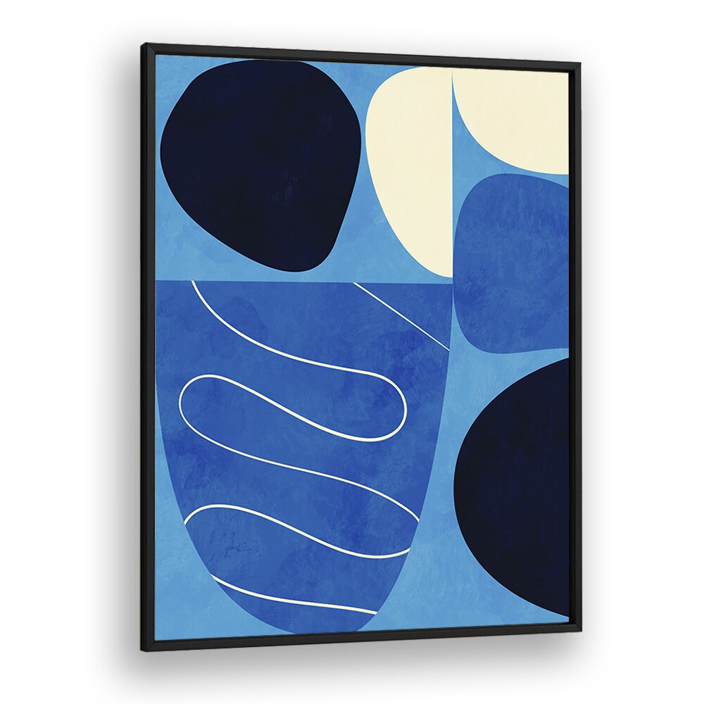 BLUE SHAPES PLAY I BY ANA RUT BRE ABSTRACT ART, ABSTRACT PAINTING