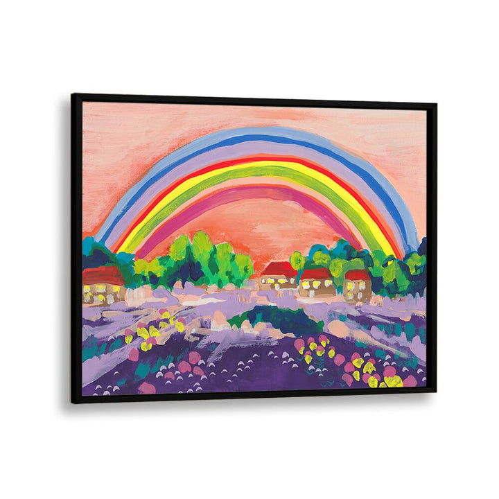 kids painting - COUNTRYSIDE RAINBOW ON ORANGE II BY ANIA ZWARA by Asianmonk