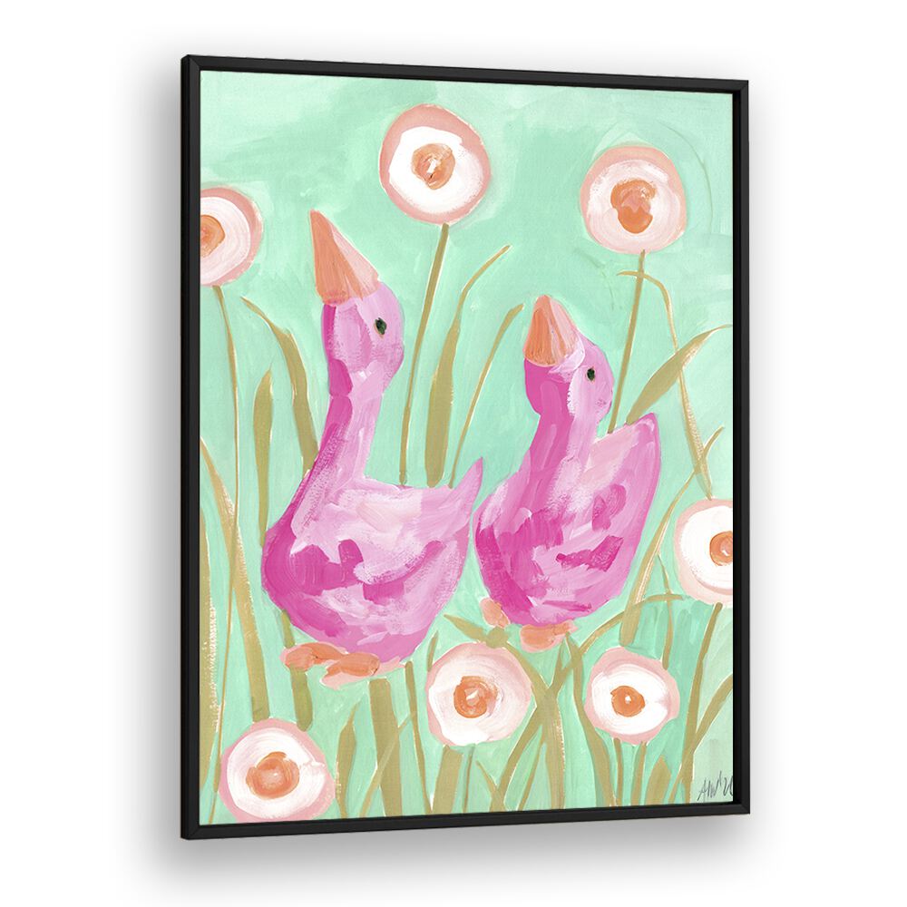 Quotes painting - PINK GEES IN THE GARDEN BY ANIA ZWARA by Asianmonk