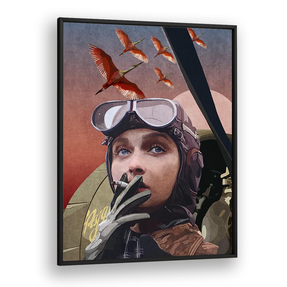 kitchen painting - WOMAN PILOT SMOKE BY EMEL TUNABOYLU by Asianmonk