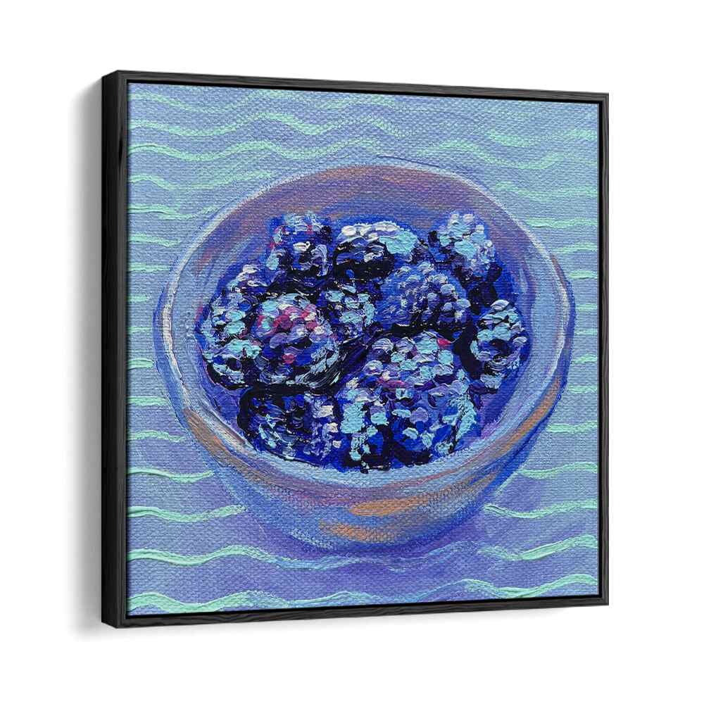 Blackberries By Key And Sea Creative Bar and Cafe Artwork in Black Floater Frame