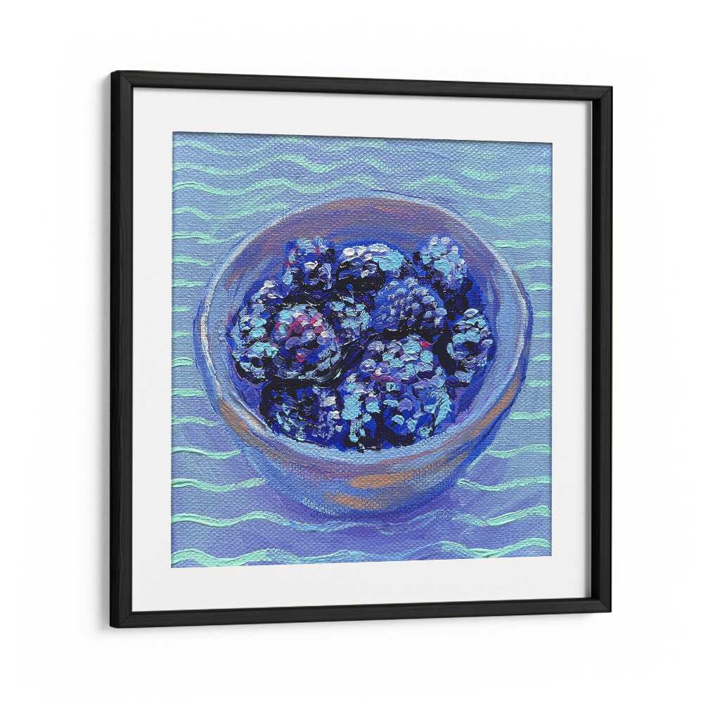 Blackberries By Key And Sea Creative Bar and Cafe Artwork in Black Frame With Mount