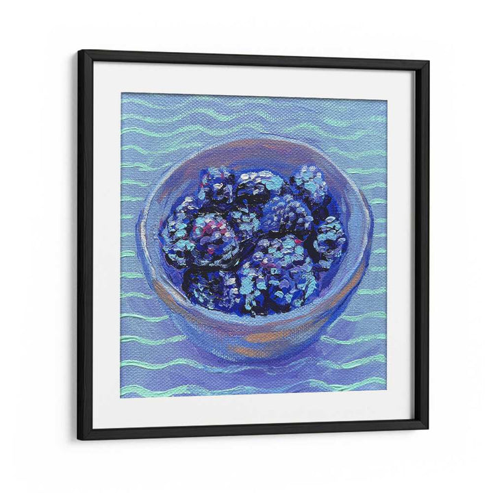 Blackberries By Key And Sea Creative Bar and Cafe Artwork in Black Frame With Mount