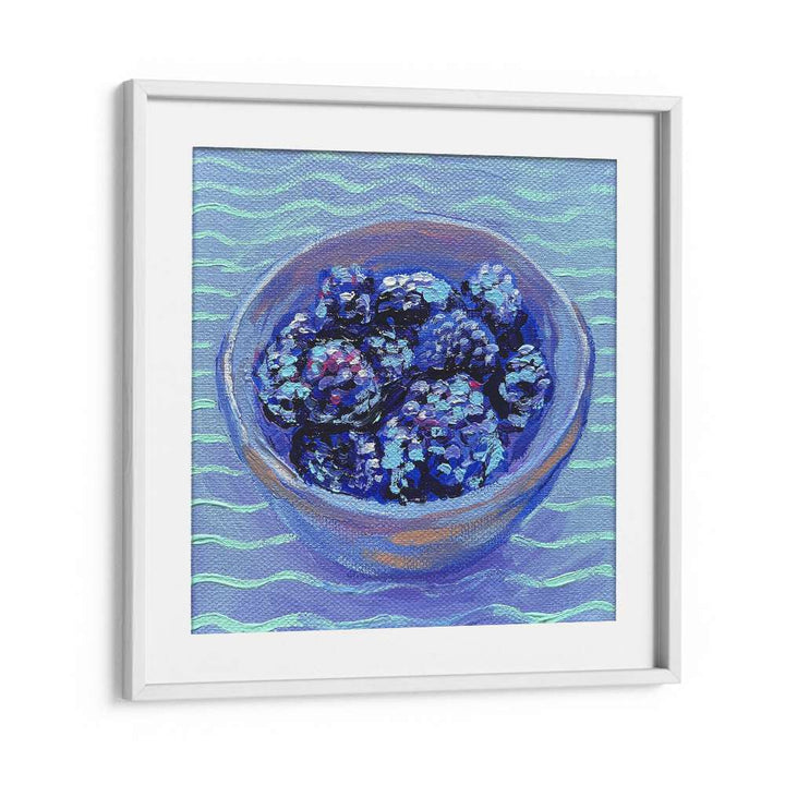 Blackberries By Key And Sea Creative Bar and Cafe Artwork in White Frame With Mount