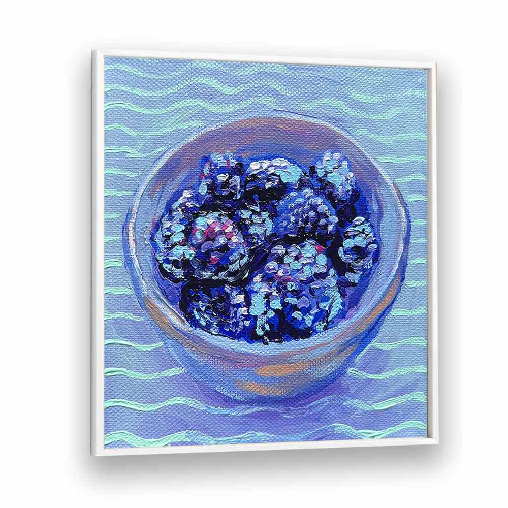 Blackberries By Key And Sea Creative Bar and Cafe Artwork in White Plain Frame