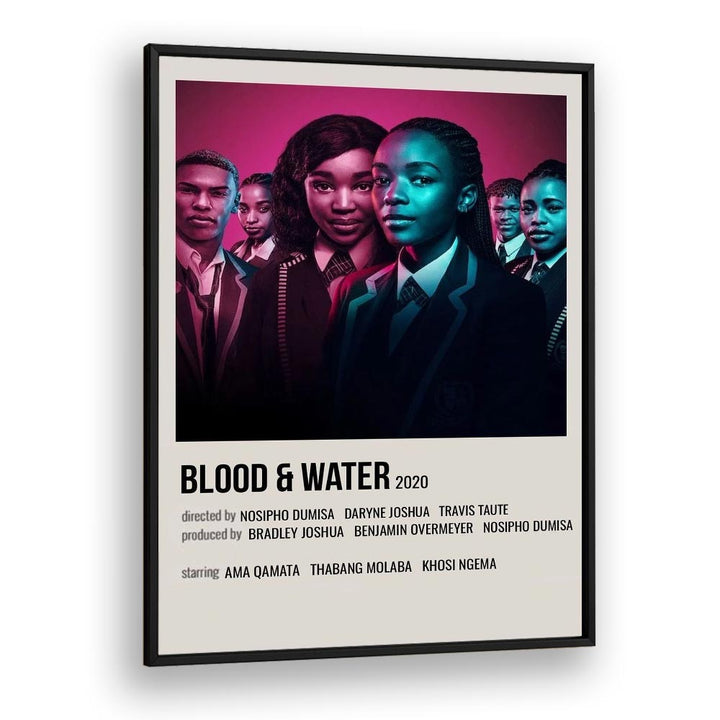 Blood Water 2020 Movie Posters in Black Plain Frame