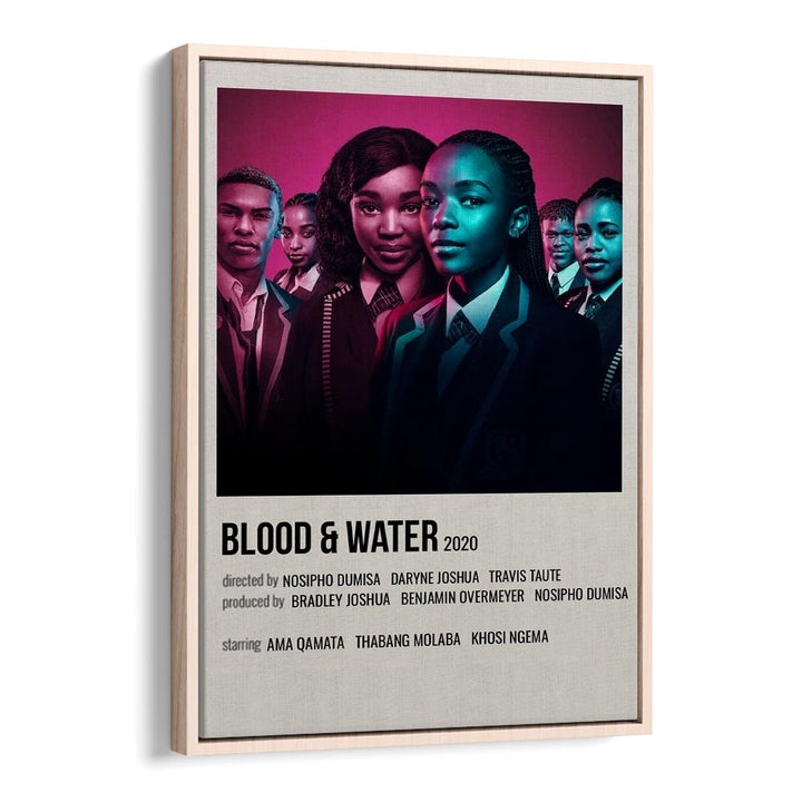 Blood Water 2020 Movie Posters in Oak Wood Floater Frame