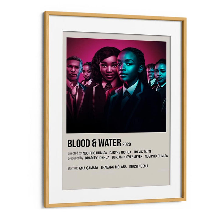 Blood Water 2020 Movie Posters in Oak Wood Frame With Mount