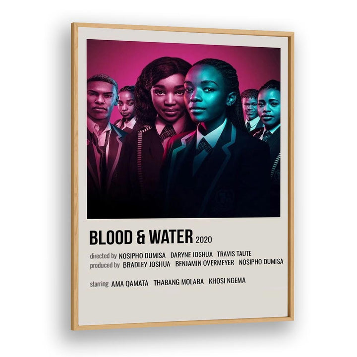 Blood Water 2020 Movie Posters in Oak Wood Plain Frame