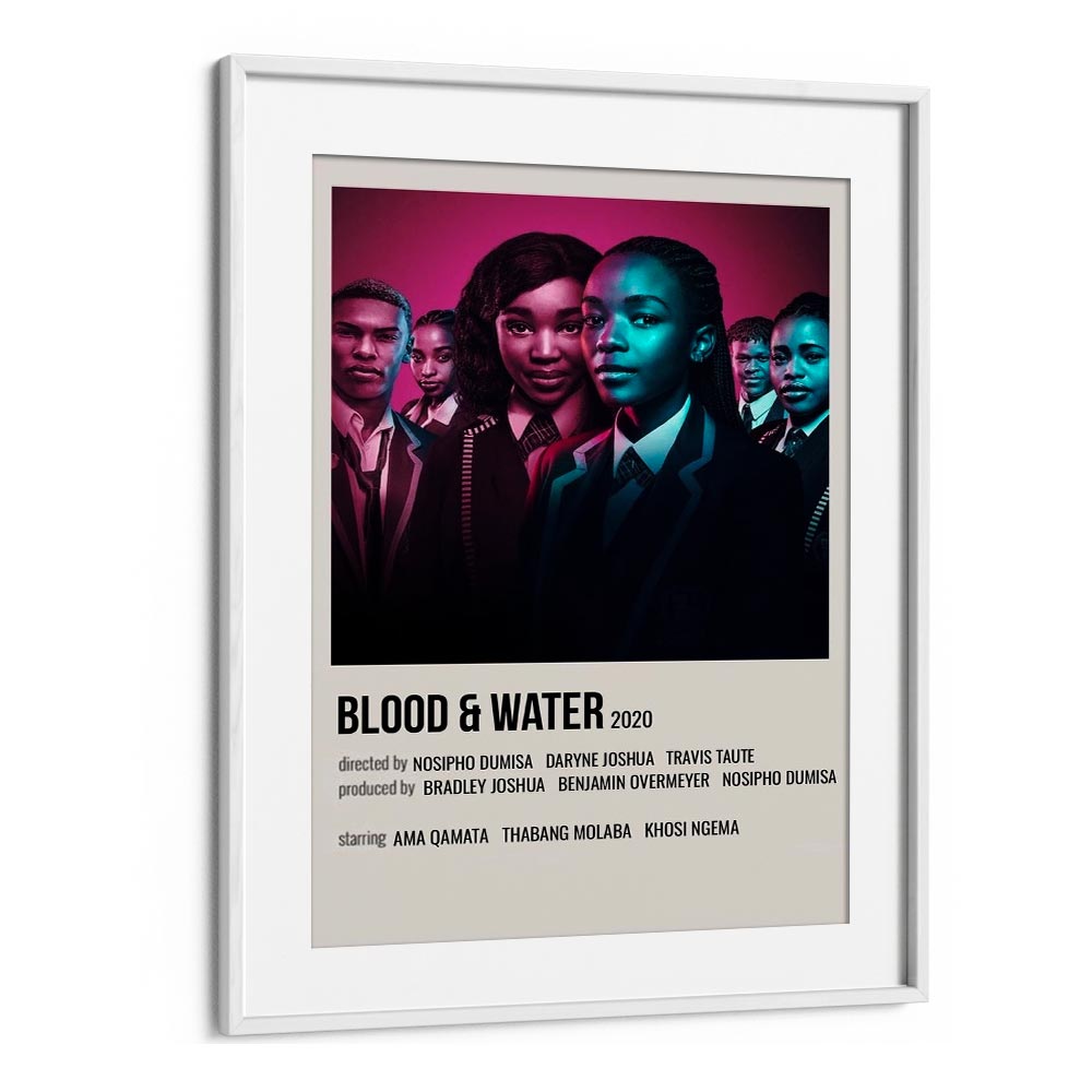 Blood Water 2020 Movie Posters in White Frame With Mount