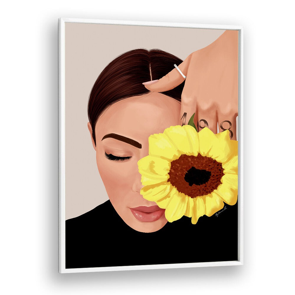 Bloom Portraits And Figurative Illustrations in White Plain Frame