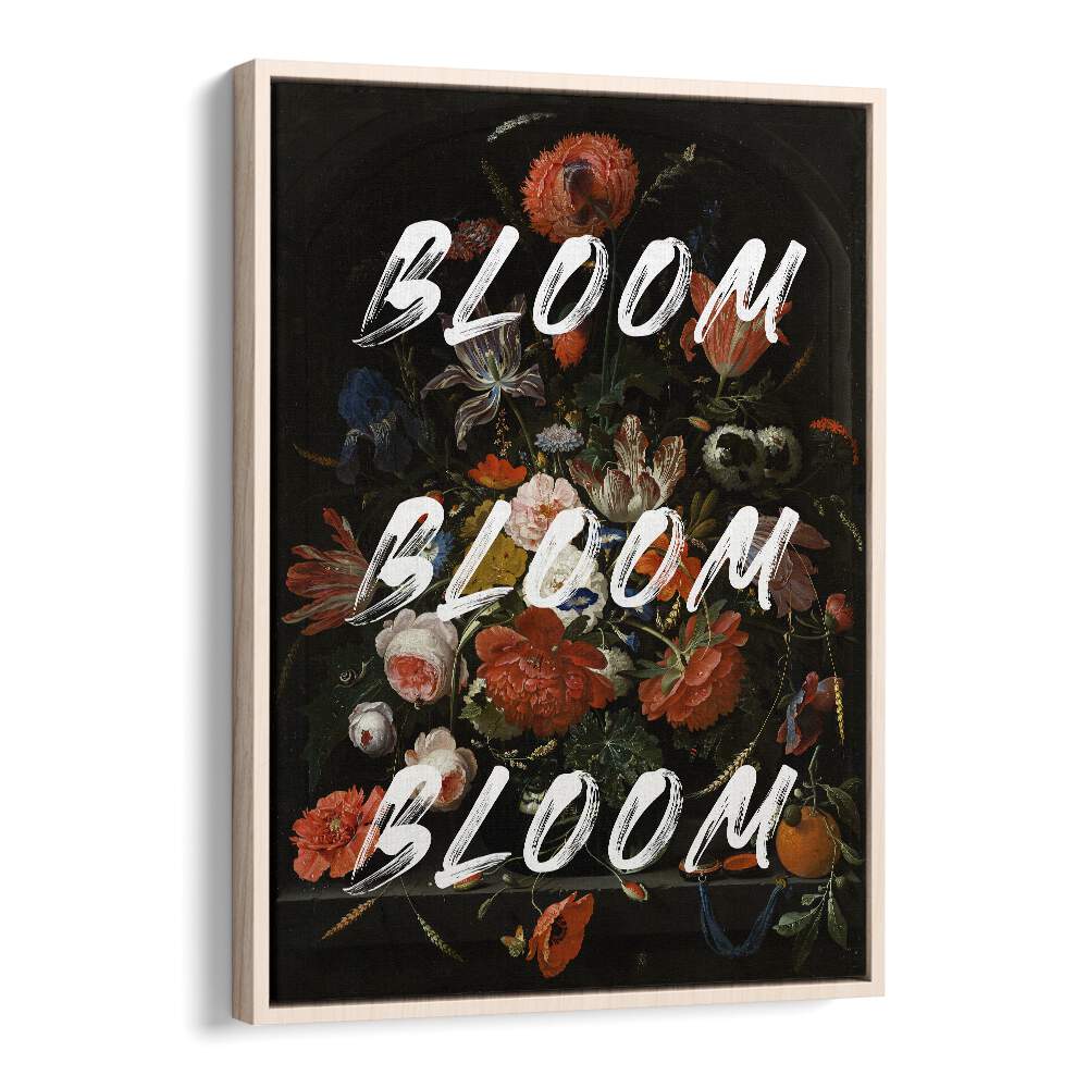 Bloom Vintage Flowers by the Art Concept Altered Art Prints in Oak Wood Floater Frame