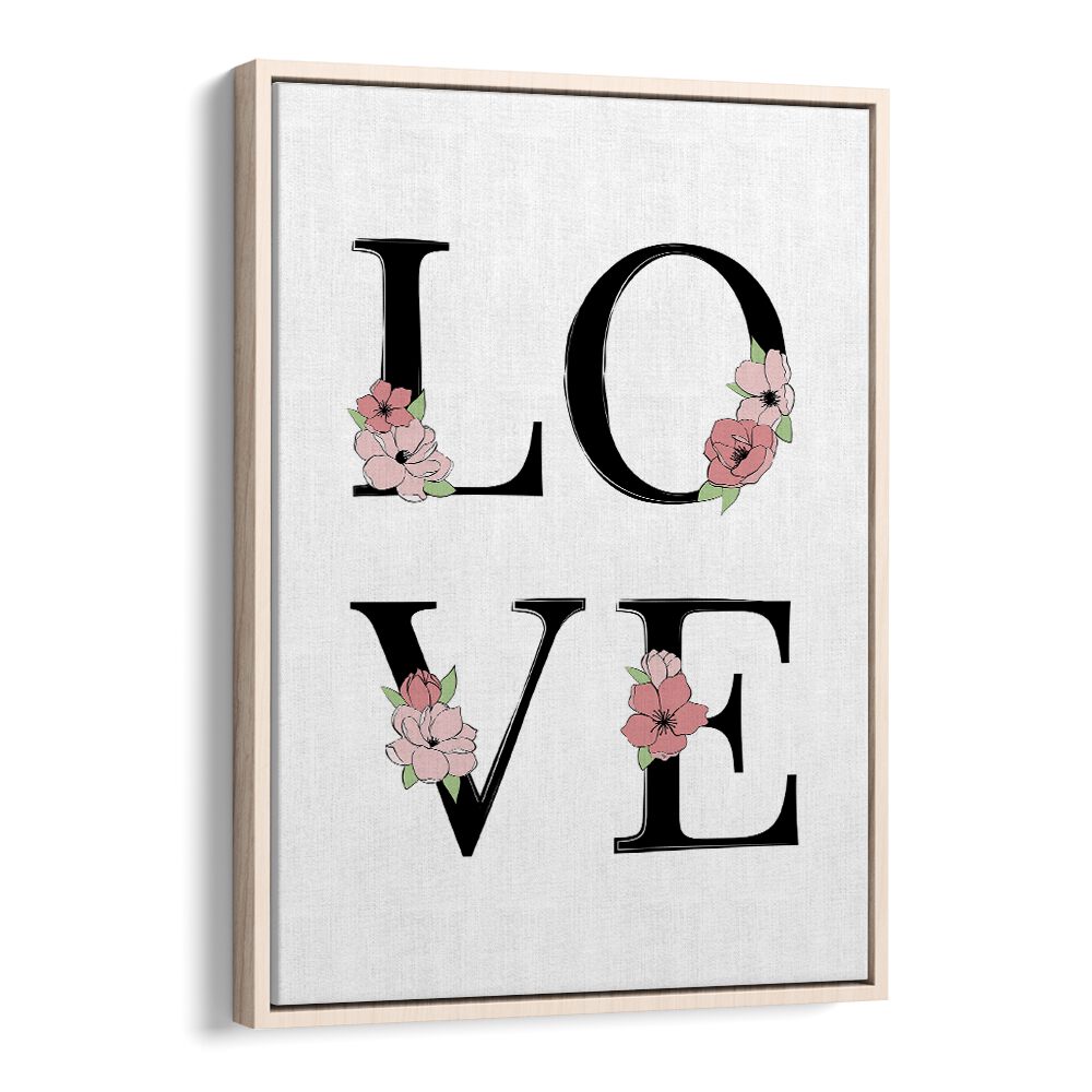 Blooming Love by Martina Fashion Paintings Fashion Posters in Oak Wood Floater Frame