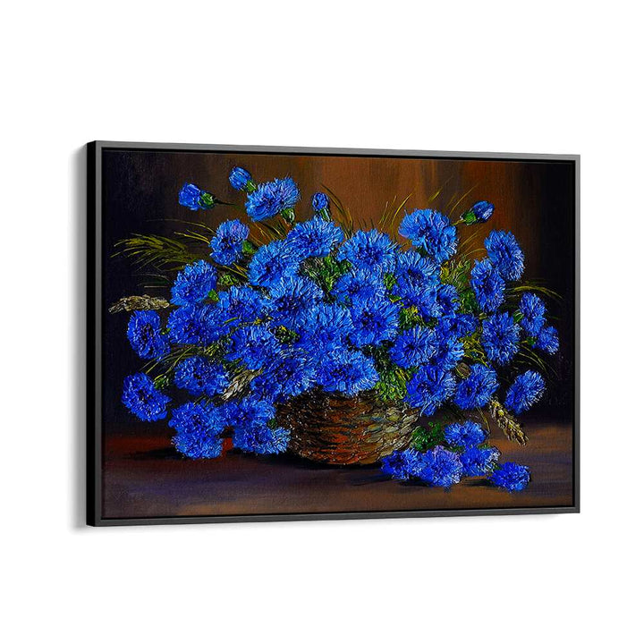 Blue Blanket Vintage European Paintings in Black Floater Frame